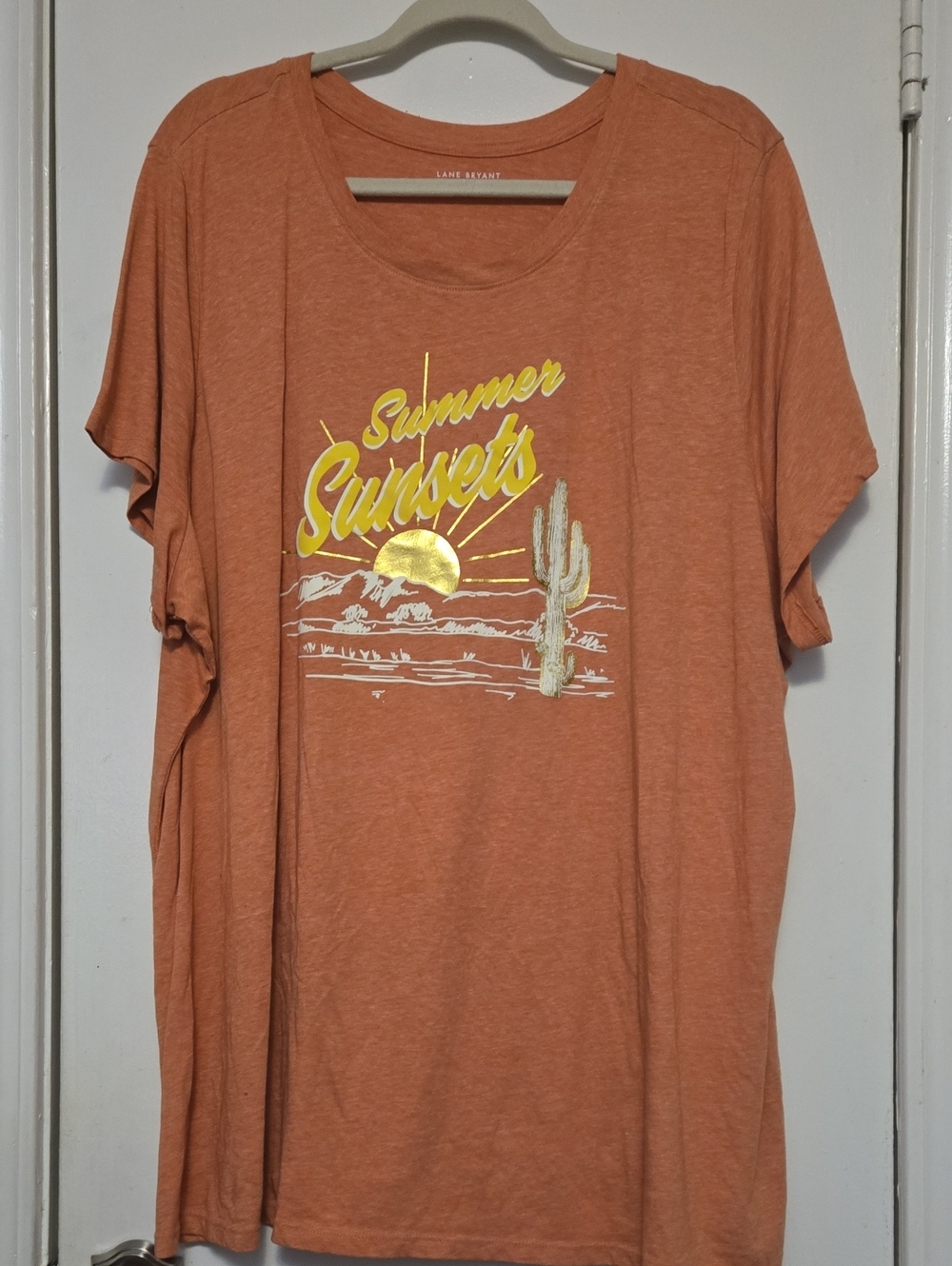 Lane Bryant Sunset Graphic Tee - Terracotta with Yellow